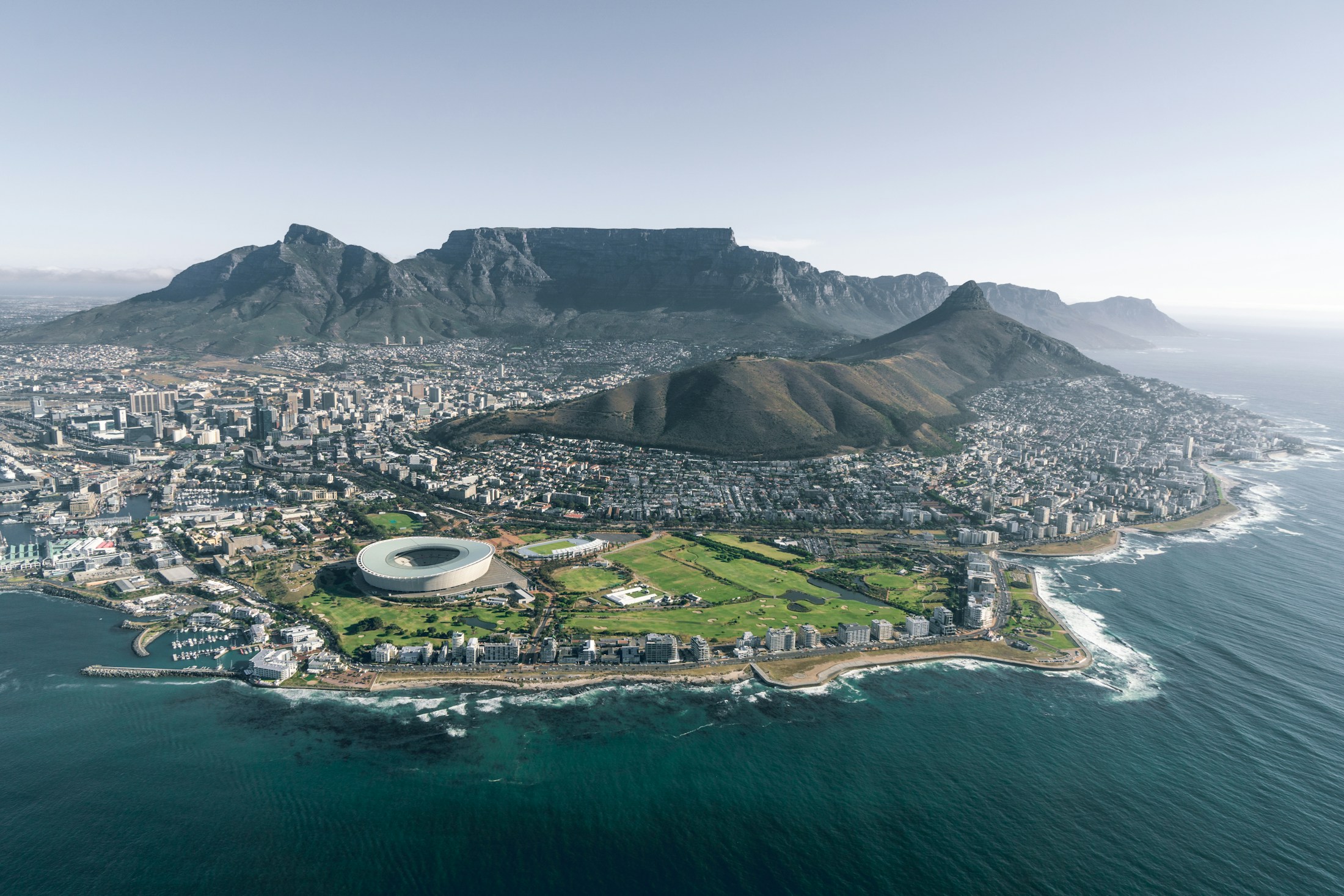 Cape Town with Table Mountain and the Atlantic coast